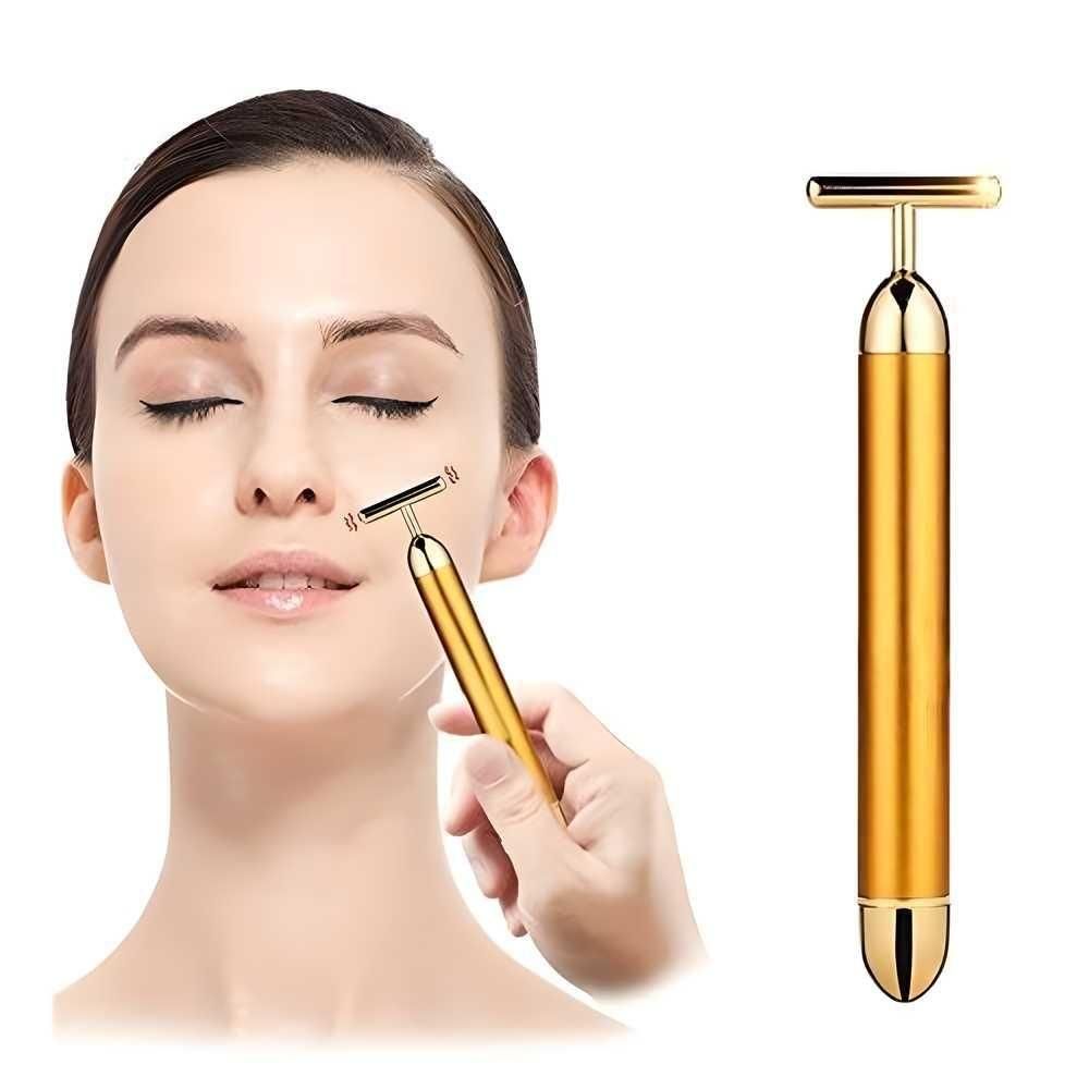 24K Gold  Bar Electric Facial Massage Roller